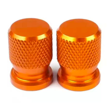 Nakrętki na wentyle samochodowe motocyklowe pomarańczowe